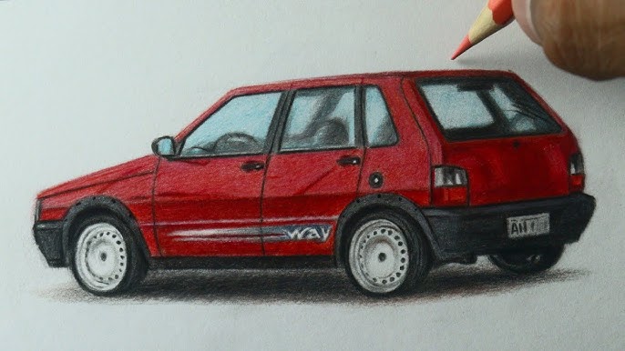 COMO DESENHAR CARROS: Fiat Uno Rebaixado 