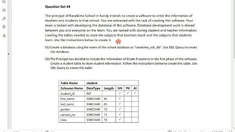 Database Task44|Create a database using the ddl query|1st year|java institute|D Fernando|@dtecknow