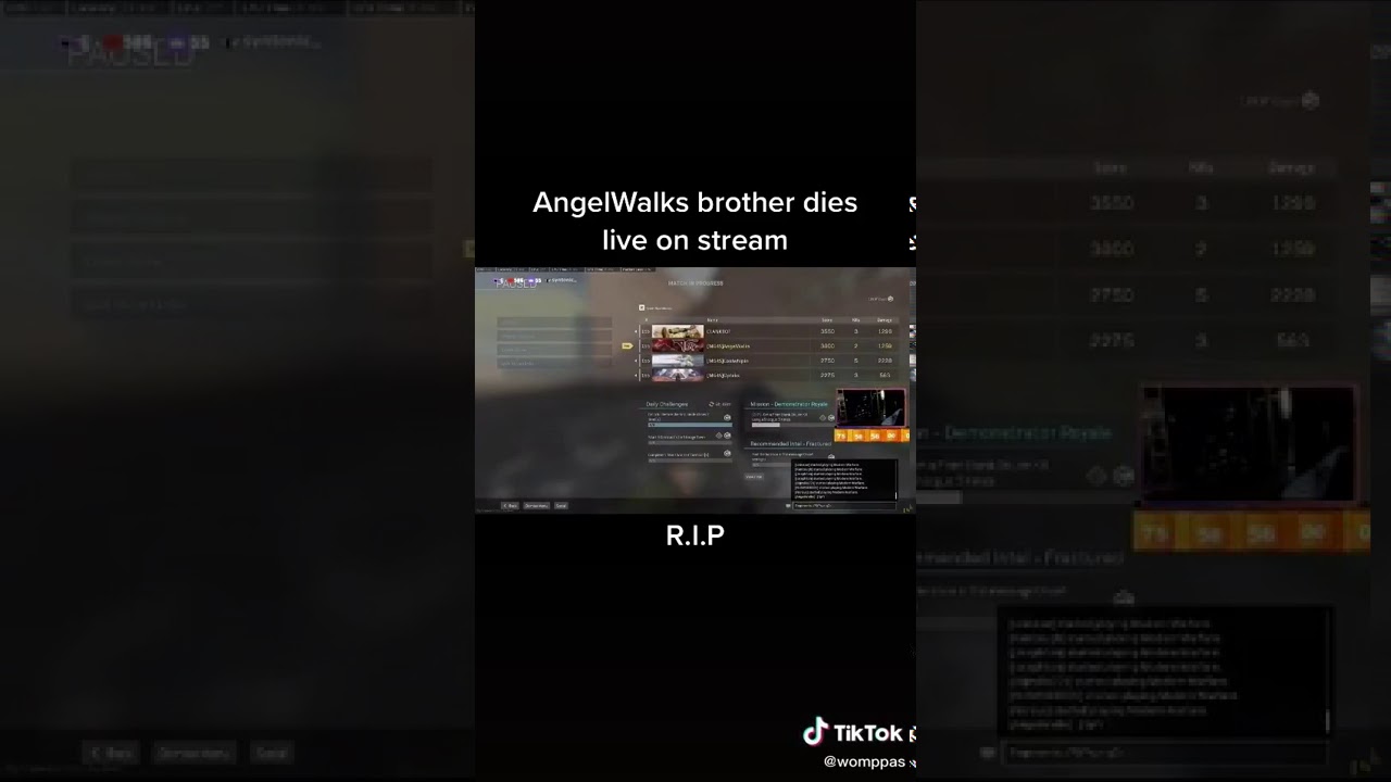 Angel Walks Brother Dies On Stream R.I.P YouTube