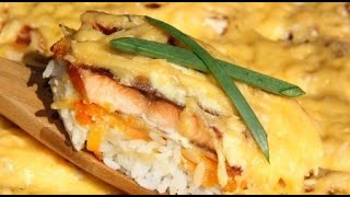 Горбуша с рисом в духовке Горбуша с рисом в духовке