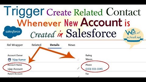 Apex Trigger Create Related Contact whenever new Account is created in Salesforce | Tech W3web