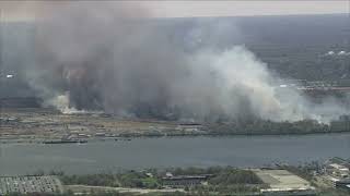 Crews battling wildfire in West Deptford, NJ