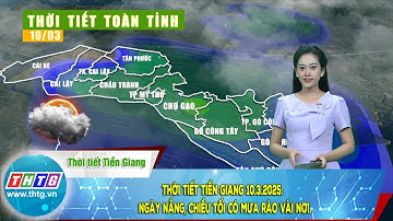 Thời tiết Tiền Giang 10.3.2025:  ngày nắng, chiều tối có mưa rào vài nơi.