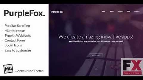 Preview PurpleFox - One Page Parallax Muse Theme TForest