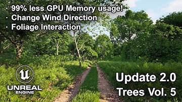 2.0 Update | Trees Vol. 5 | Change Wind Direction | 99% less GPU memory usage! Unreal Engine 5.3 #UE