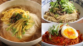 ม้วนๆเส้นเข้าไปในปาก! ก๋วยเตี๋ยว 3 อย่าง 🍜 : 3 Korean Noodles Recipes [Wife's Cuisine]