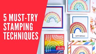 5 Ways to Stretch Your Stamps With Easy Rainbow Cards!