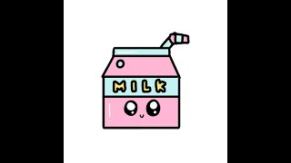how to draw cute milk - cara menggambar kotak susu lucu