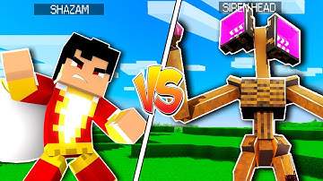 SHAZAM VS SIREN HEAD | Minecraft SUPERHERO BATTLES | SUPERHERO VS SIREN HEAD MOD