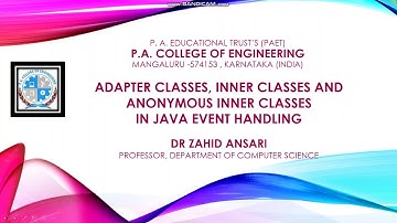 Java Event Handling Part-4 Example: Adapter Classes, Inner Classes and Anonymous Inner Classes