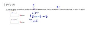 Example: How to Solve a Related Rates Problem (Balloon Problem) - M109 H2.8 #2 (SU18)
