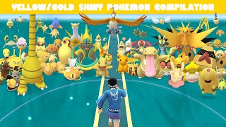 Compilation of Trainer Catching Yellow Shiny Pokemon in Pokemon GO!