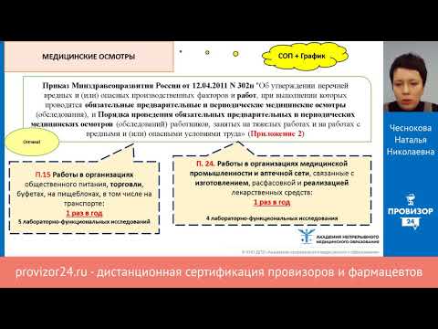 Охрана труда в аптечных организациях. Нормативно-правовое регулирование