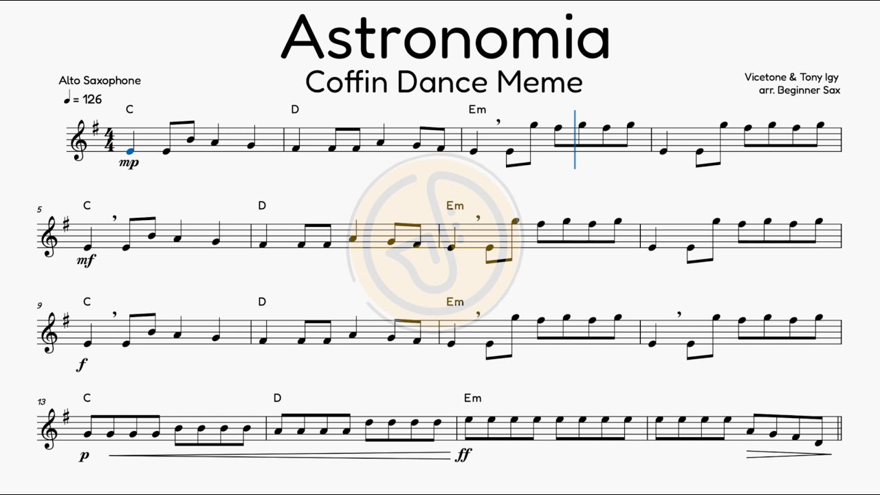 Coffin Dance Alto Sax Sheet Music YouTube