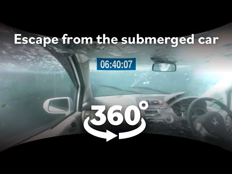 360-degree video! Escaping the submerged car [Virtual trial]