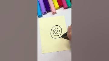 How to draw a snail 🐌 with one line | One line art | Simple drawing #shorts #onelinedrawing