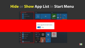 How to Hide or Show App List in Start Menu in Windows 10