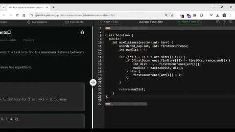 Max distance between same elements ||  POTD GFG | 10/10/24
