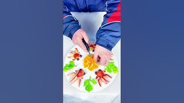 Simple and easy to learn plate decoration tutorial # Fruit and vegetable shapes # Skills of arrangi