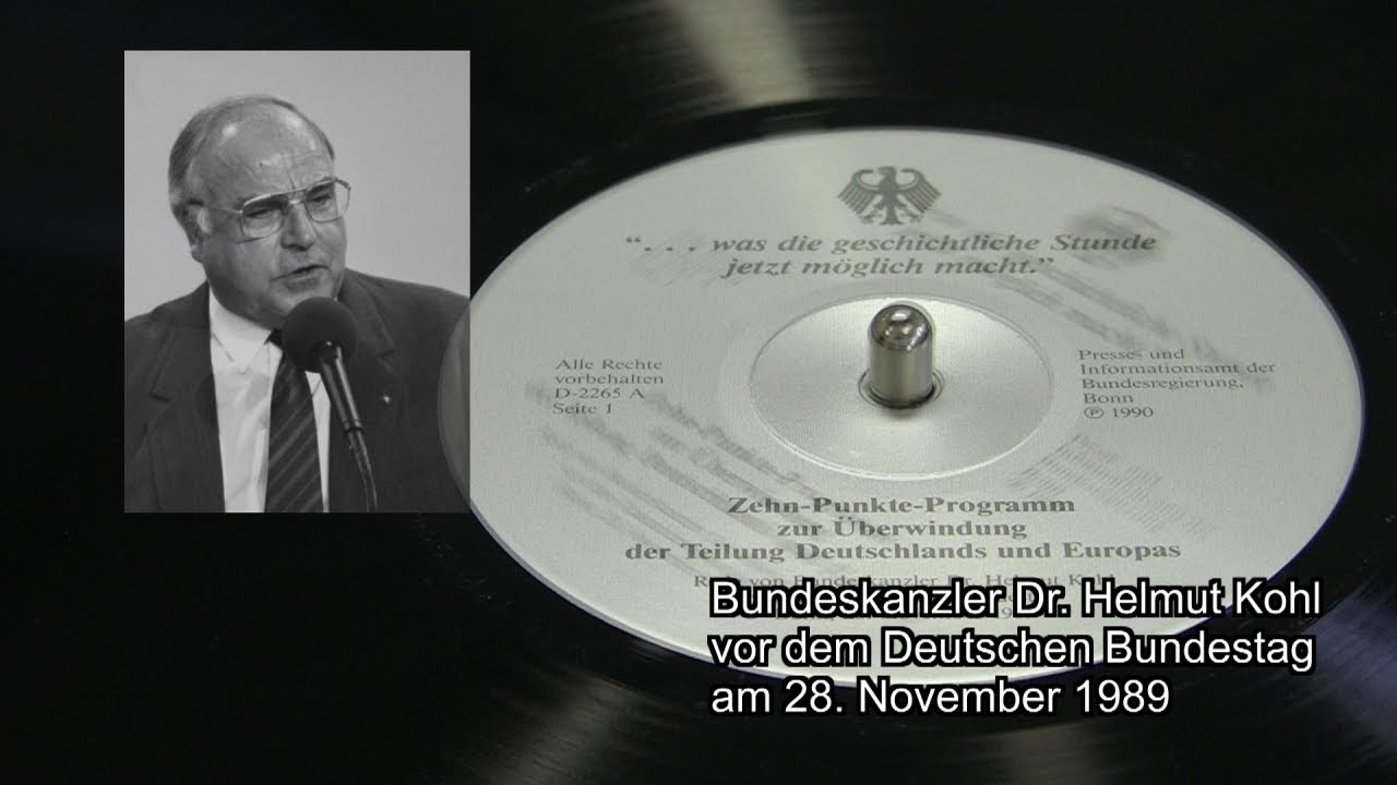 Bundeskanzler Helmut Kohl 1989 10 Punkte Programm Zur