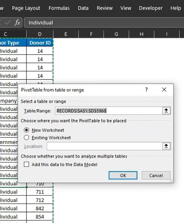 Distinct Count with a PivotTable #shorts - YouTube