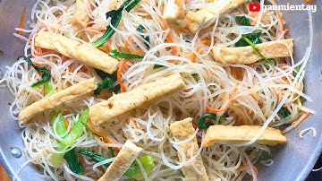 Cách làm HỦ TIẾU XÀO CHAY ngon không dính chùm, không nát đơn giản | Gấu Miền Tây