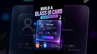 Build a Glass UI Card with HTML & CSS #coding #html #css #htmlcss #shorts