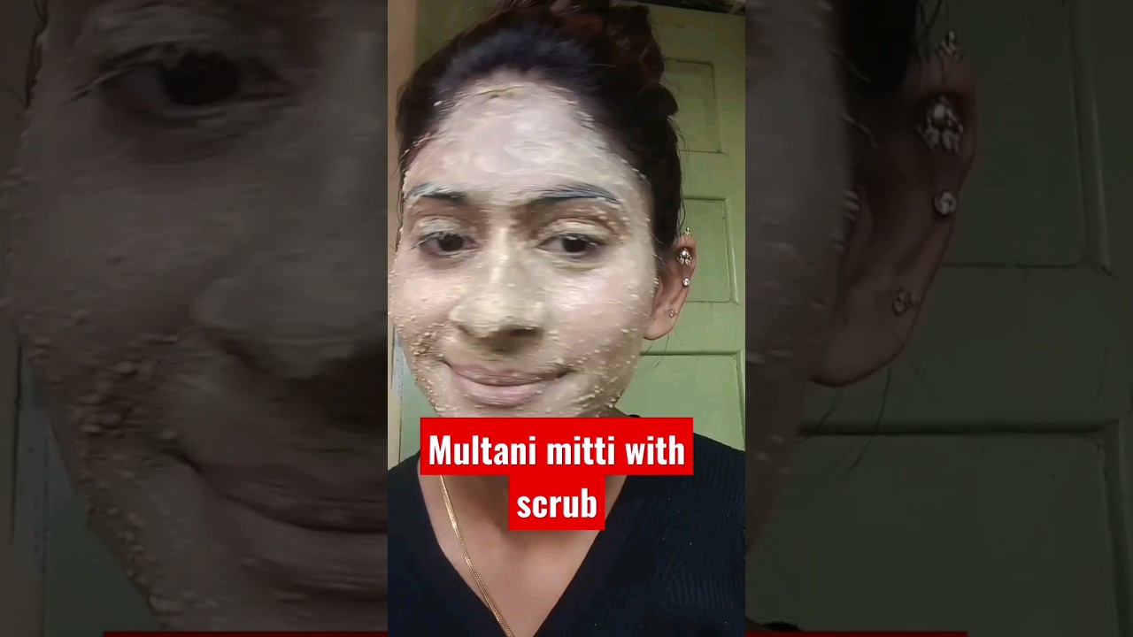 multani mitti face pack  with rice powder scrub 