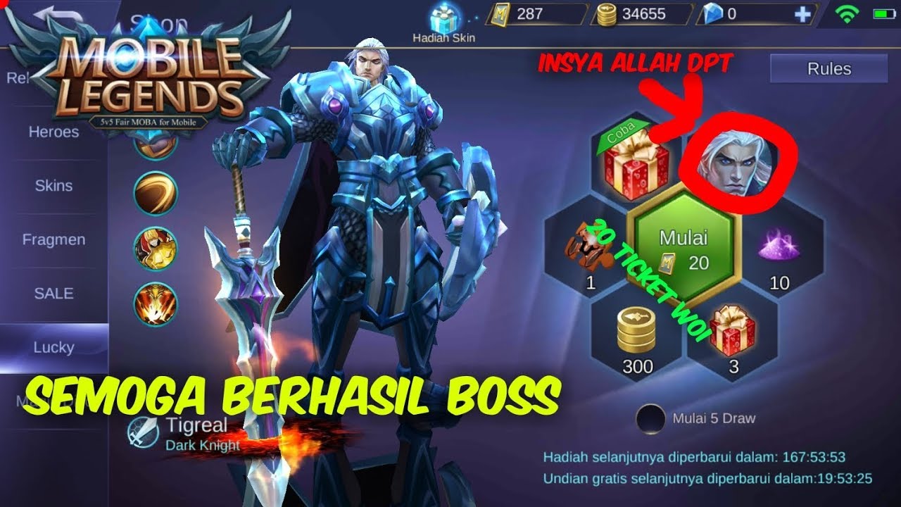 Cara Mendapatkan Skin Tigreal di Lucky Spin  Mobile Legends: Bang Bang Indonesia  YouTube