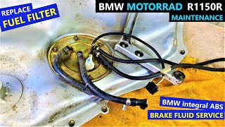 DIY for FUEL FILTER &amp; quick overview for BRAKE FLUID SERVICE - BMW Motorrad R1150R