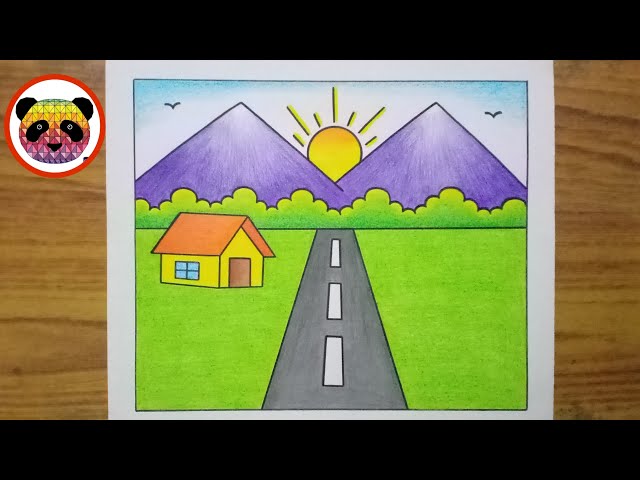 how to draw a easy scenery/riverside scenery drawing - YouTube