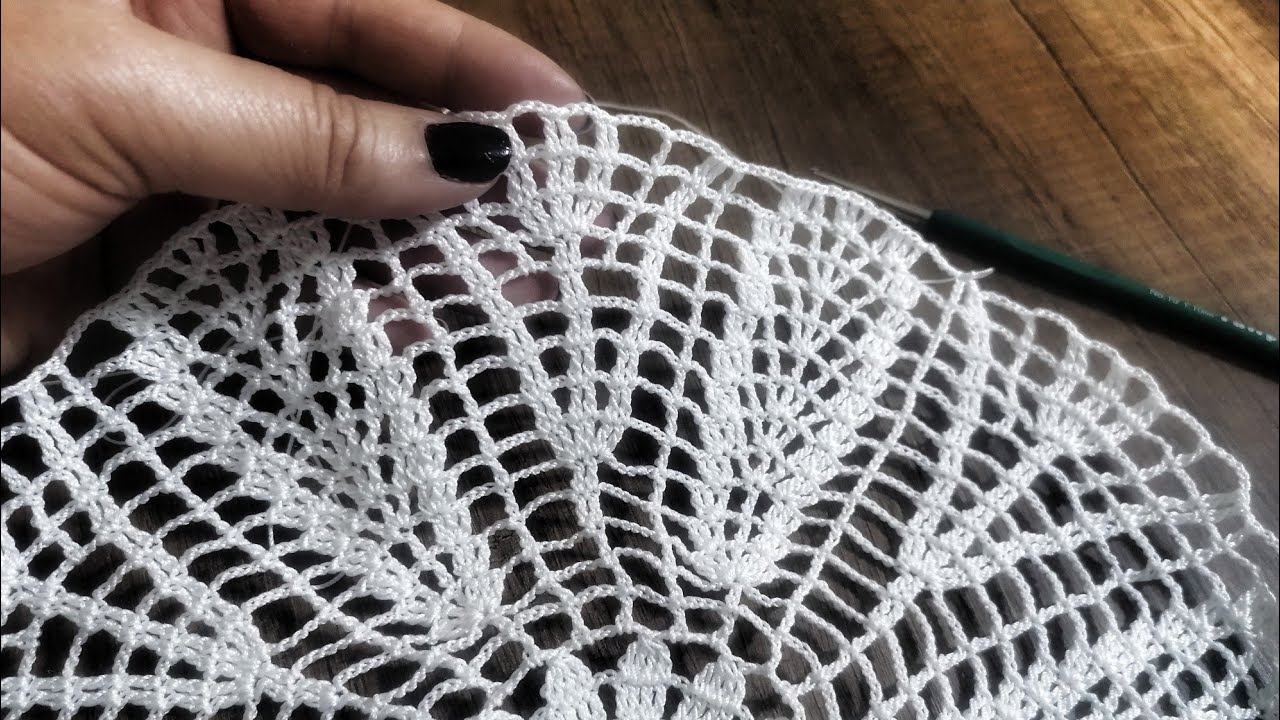 Tığ işi örgü Büyük Yuvarlak Dantel Yapımı & Crochet knit round tablecloth Part 3