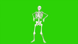 Skeleton dancing. Seamless loop animation on green screen. Download link on description👇