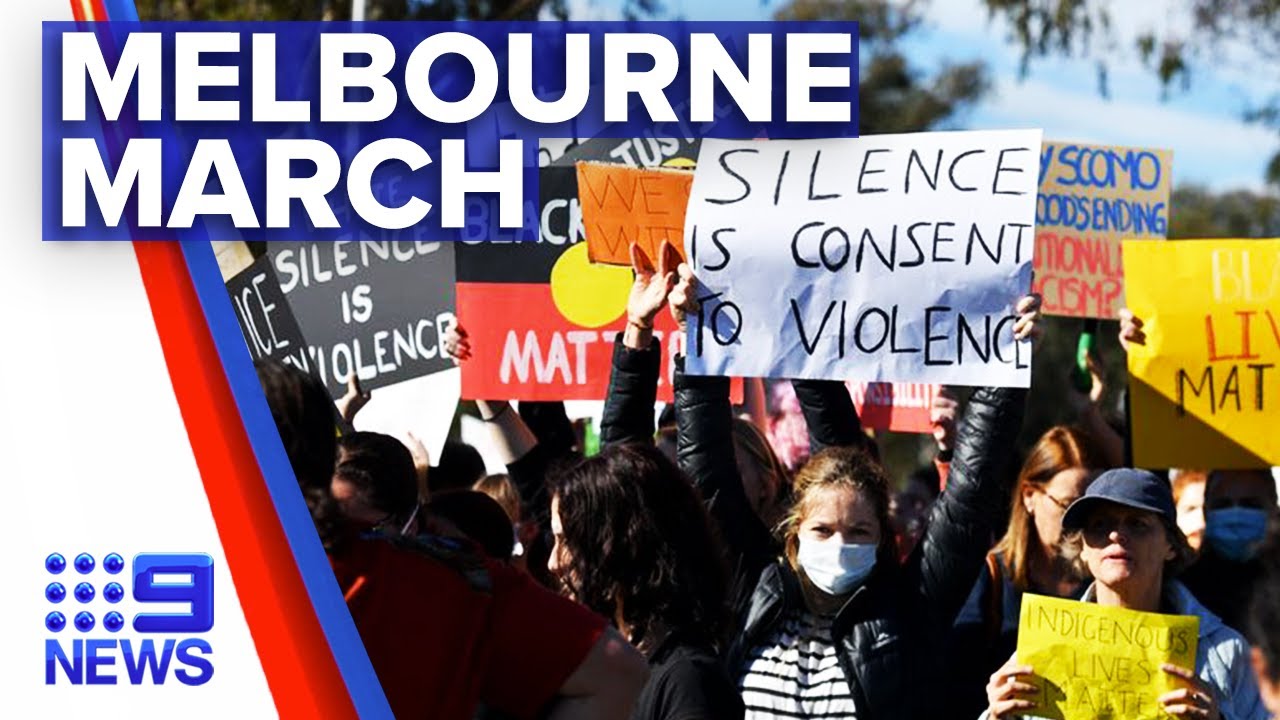 Black Lives Matter protest moves through Melbourne CBD | Nine News australia