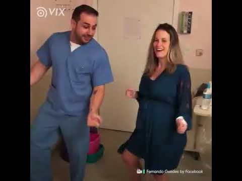Pregnant in labor dancing