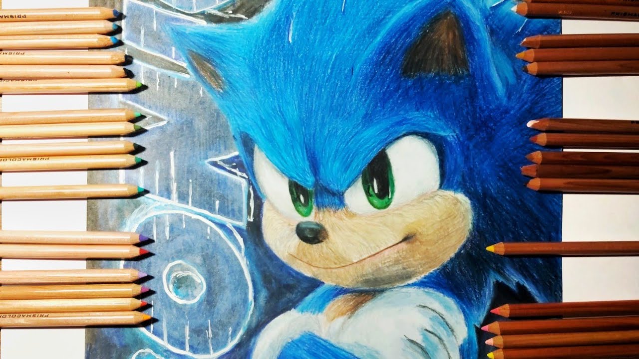 Como dibujar a Sonic de la pelicula /how to draw sonic from the movie