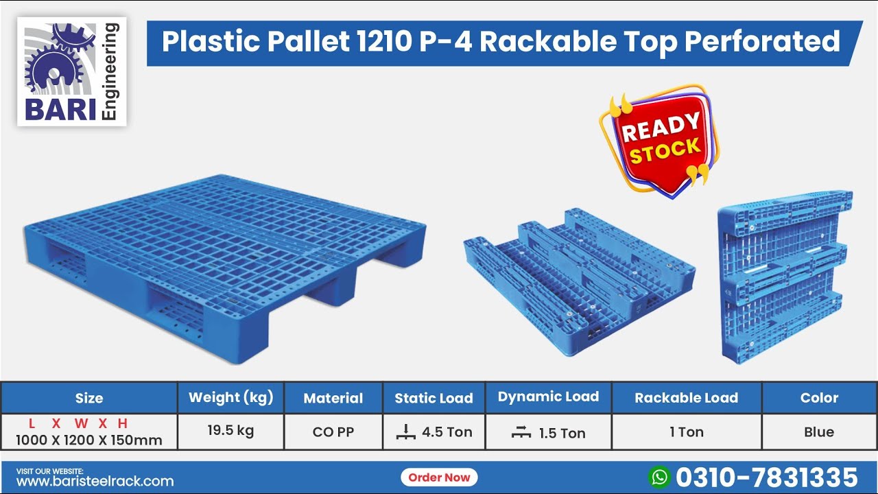 Plastic Pallet Rackable –  Top Perforated | Heavy-Duty Industrial Use in Lahore, Pakistan