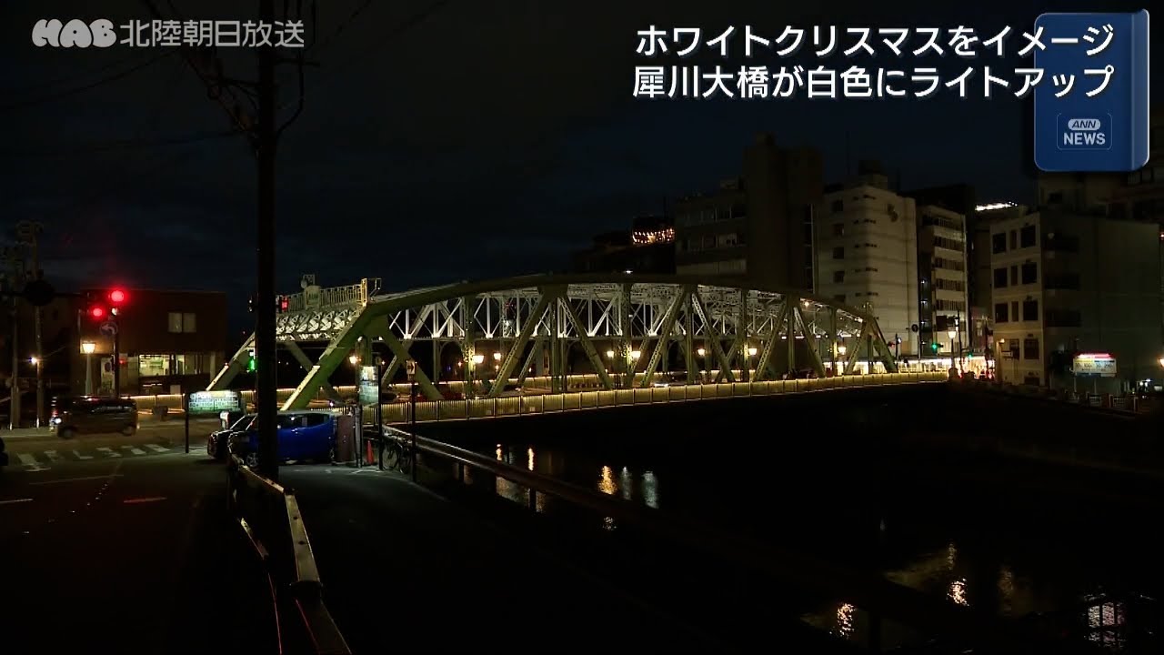国土交通省絵画コンクール入賞作品 夜景 水彩画犀川大橋風景値下げしま