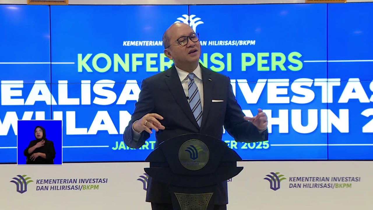 LIVE: Konferensi Pers Capaian Realisasi Investasi Triwulan III Tahun 2025, 17 Oktober 2025
