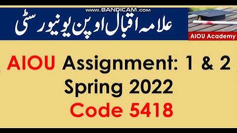 AIOU Code 5418-1 & 2 Solved Assignments Spring 2022