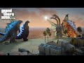 Godzilla, Heisei Godzilla vs Nuclear Godzilla, Mecha Ghidorah - Epic Scene ( GTA V Mods )