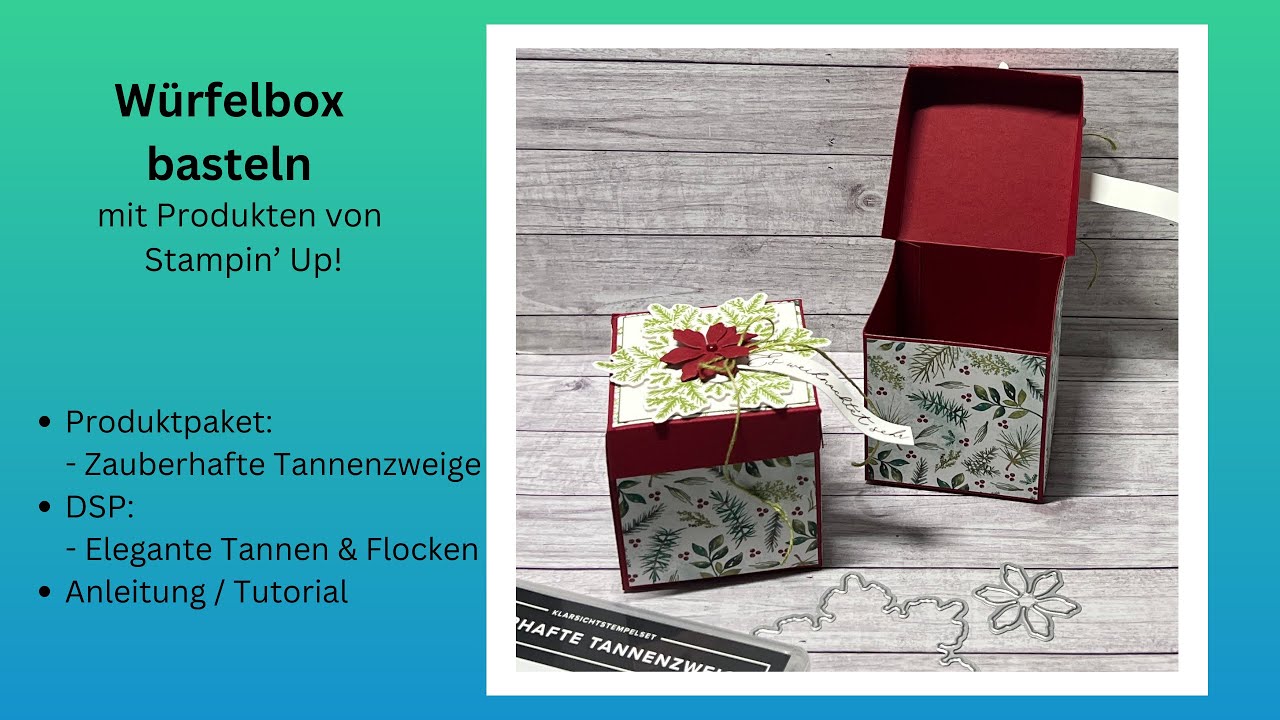 Weihnachtliche Verpackung mit integriertem Deckel 💚 Geschenkbox für Weihnachten 💚 DIY 💚Stampin‘ Up!