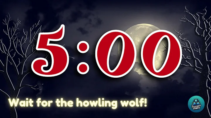 5-Minute Halloween Classroom Timer with Howling Wolf and Spooky Music 🐺⏰