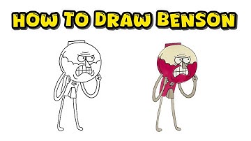 How to Draw Benson Dunwoody from Regular Show – Gumball Machine Drawing