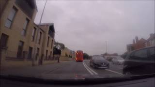 Overtaking bus on double white lines