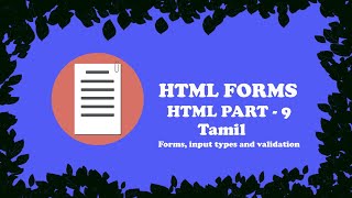 HTML5 Tutorial For Beginners in Tamil | Forms | Suraj TheDeveloper