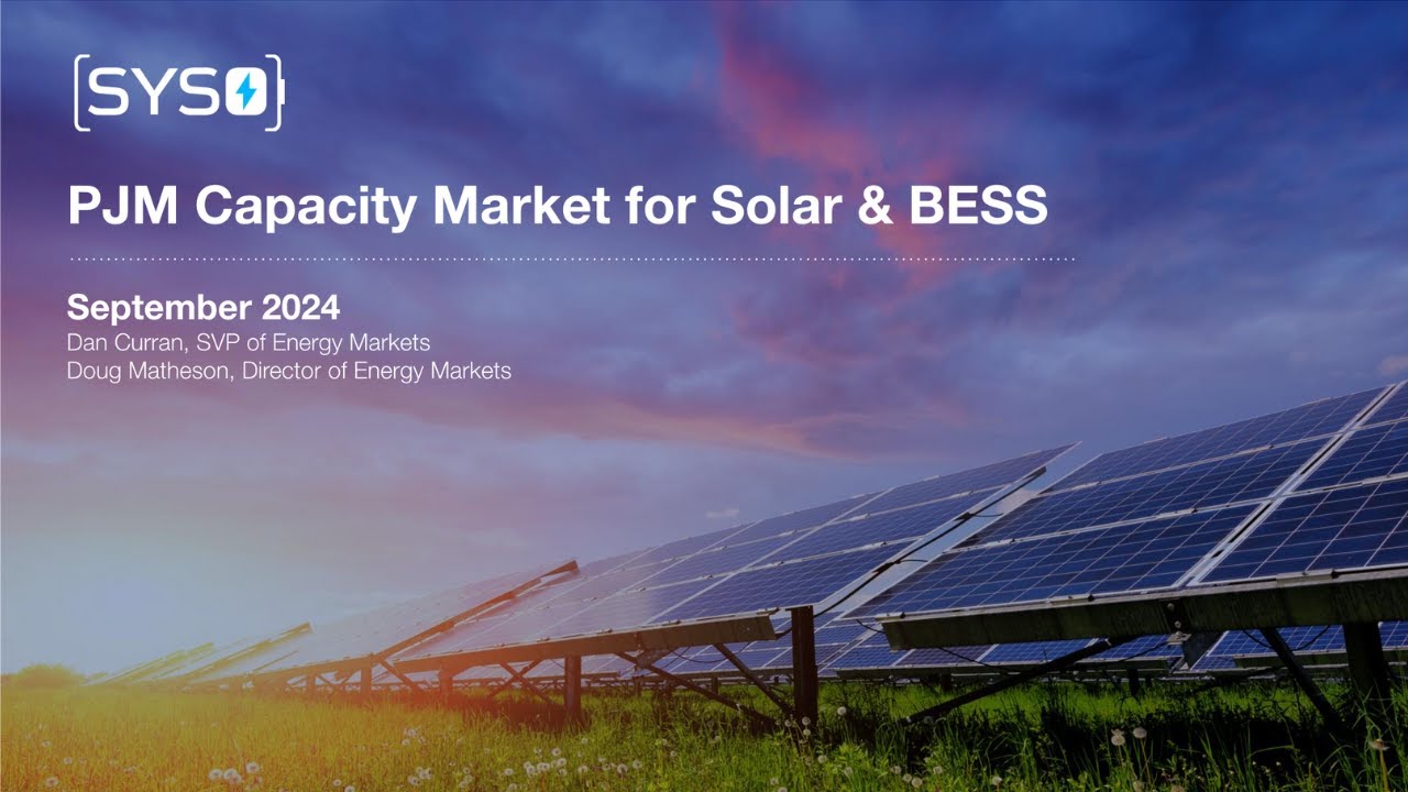 SYSO Webinar: PJM Capacity Market Update