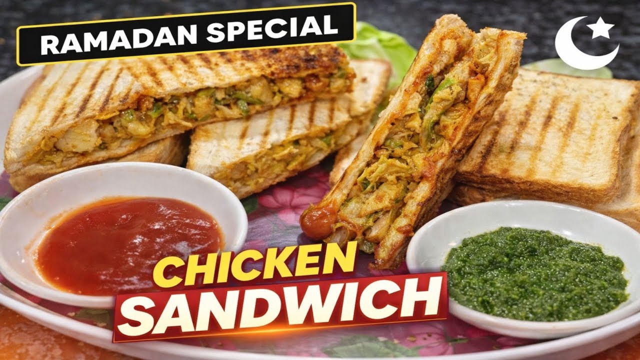 Ramadan Special Chicken Sandwich 🤤 | Crispy Juicy Iftar Recipe | 5 Min Snack