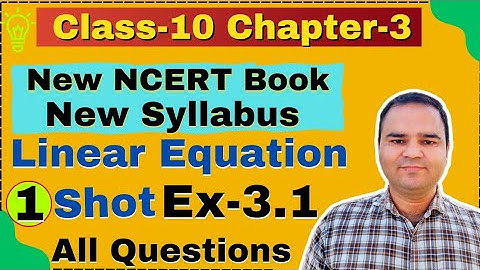 Class-10 Ex-3.1, Q-1 to Q-7 Linear Equation, Chapter-3 Math One Shot, New CBSE NCERT Book Syllabus