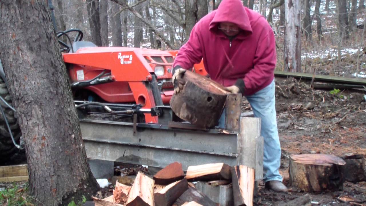 Homemade log splitter - YouTube